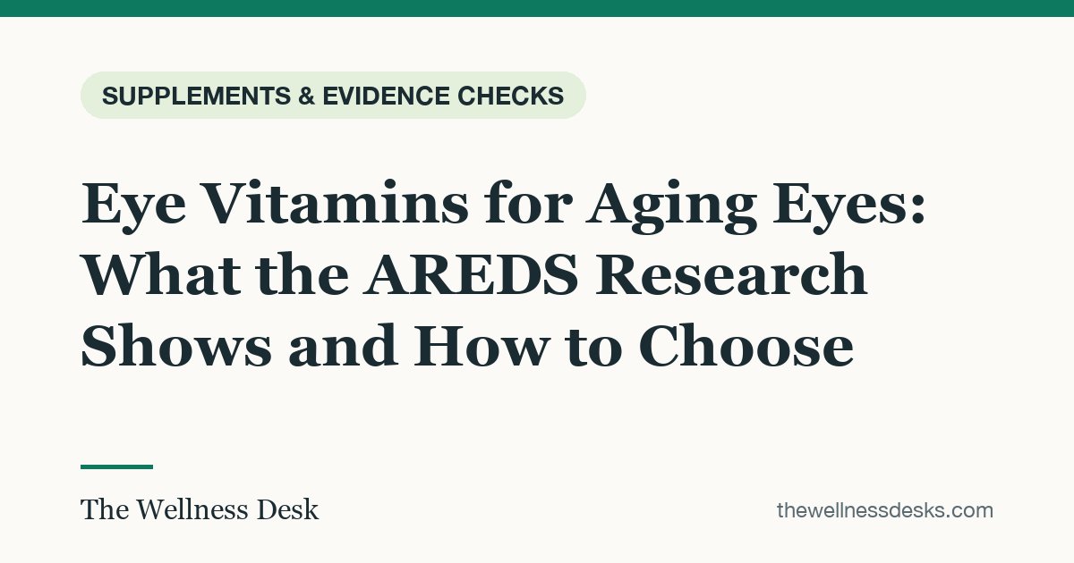 Title card: Eye Vitamins for Aging Eyes: What the AREDS Research Shows and How to Choose