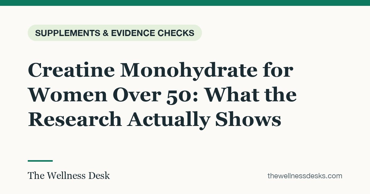Title card: Creatine Monohydrate for Women Over 50: What the Research Actually Shows