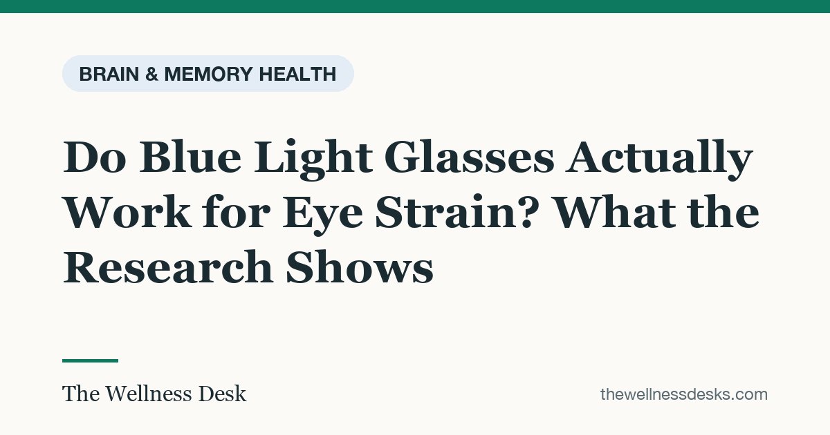 Title card: Do Blue Light Glasses Actually Work for Eye Strain? What the Research Shows