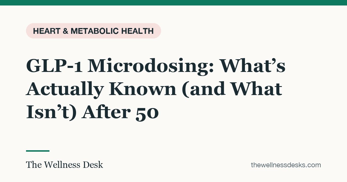 Title card: GLP-1 Microdosing: What’s Actually Known (and What Isn’t) After 50