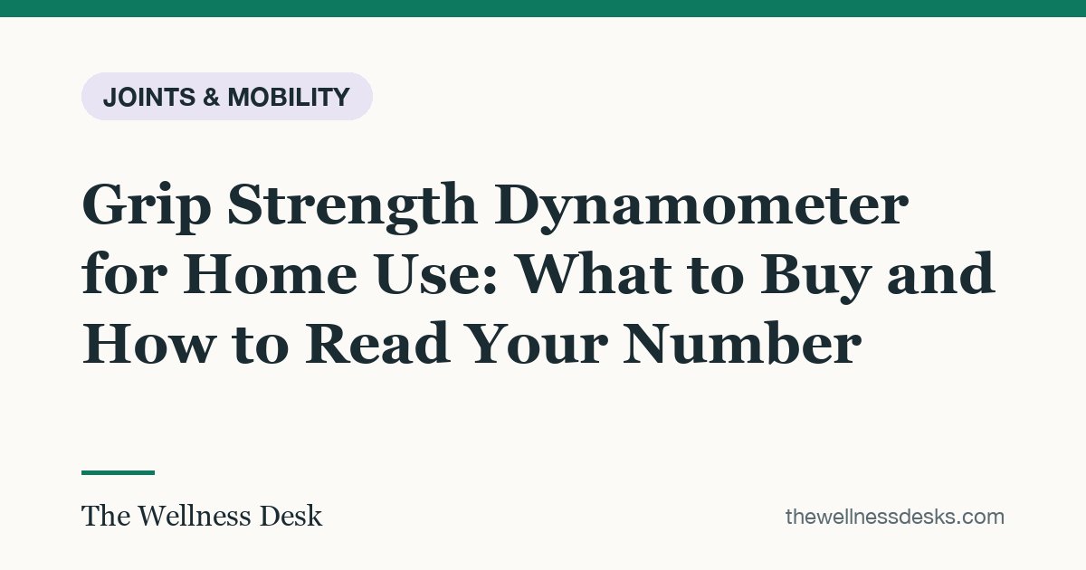 Title card: Grip Strength Dynamometer for Home Use: What to Buy and How to Read Your Number