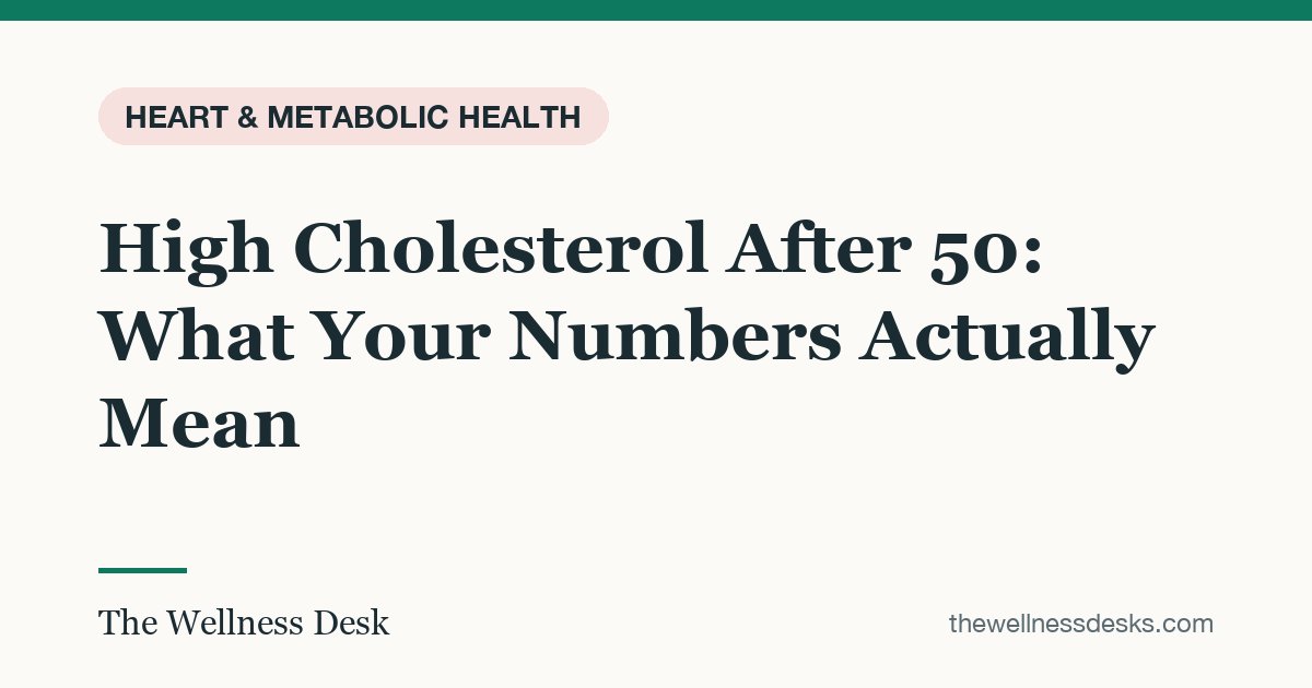 Title card: High Cholesterol After 50: What Your Numbers Actually Mean