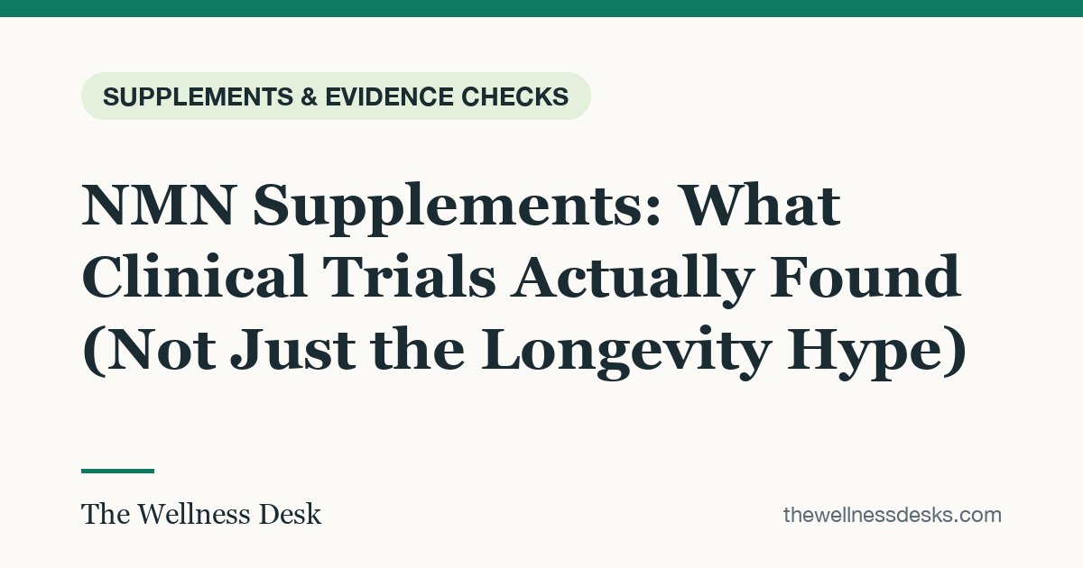 Title card: NMN Supplements: What Clinical Trials Actually Found (Not Just the Longevity Hype)