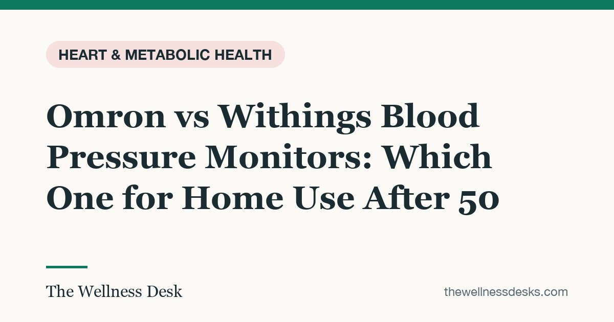 Title card: Omron vs Withings Blood Pressure Monitors: Which One for Home Use After 50