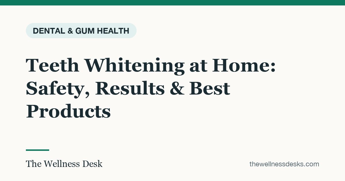 Title card: Teeth Whitening at Home: Safety, Results & Best Products