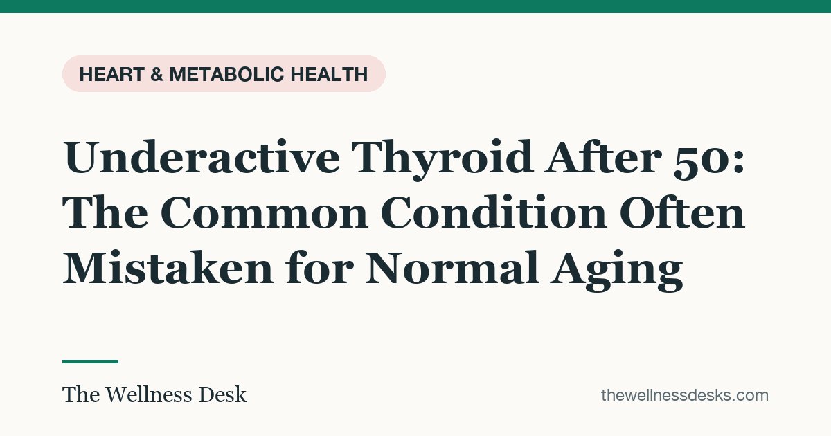 Title card: Underactive Thyroid After 50: The Common Condition Often Mistaken for Normal Aging